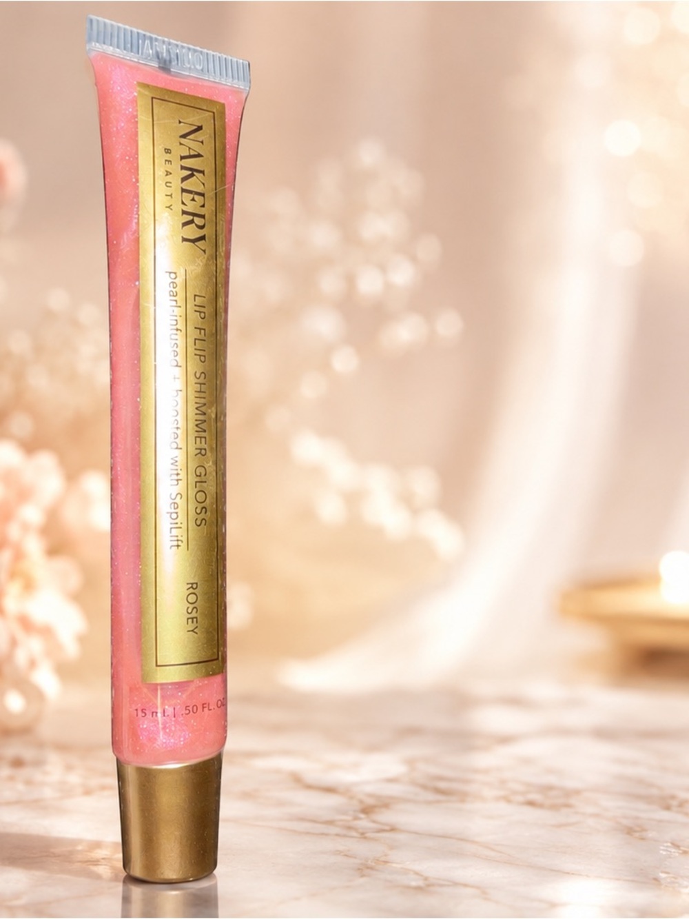 Nakery Rosey Shimmer Lip Gloss - Pink